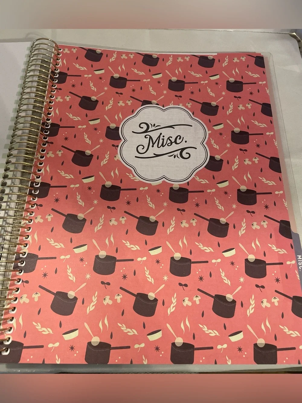 “Let’s Cook” recipe binder, spiral kitchen planner w/stickers & tabbed sections